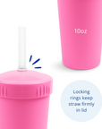 Re-Play Straw Cup with Lid & Straw Assembled - Bright Pink (Min. of 2 PK, Multiples of 2 PK)