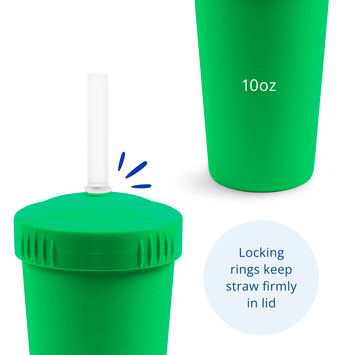Re-Play Straw Cup with Lid & Straw Assembled - Kelly Green (Min. of 2 PK, Multiples of 2 PK)