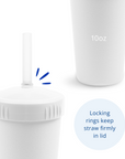 Re-Play Straw Cup with Lid & Straw Assembled - White (Min. of 2 PK, Multiples of 2 PK)