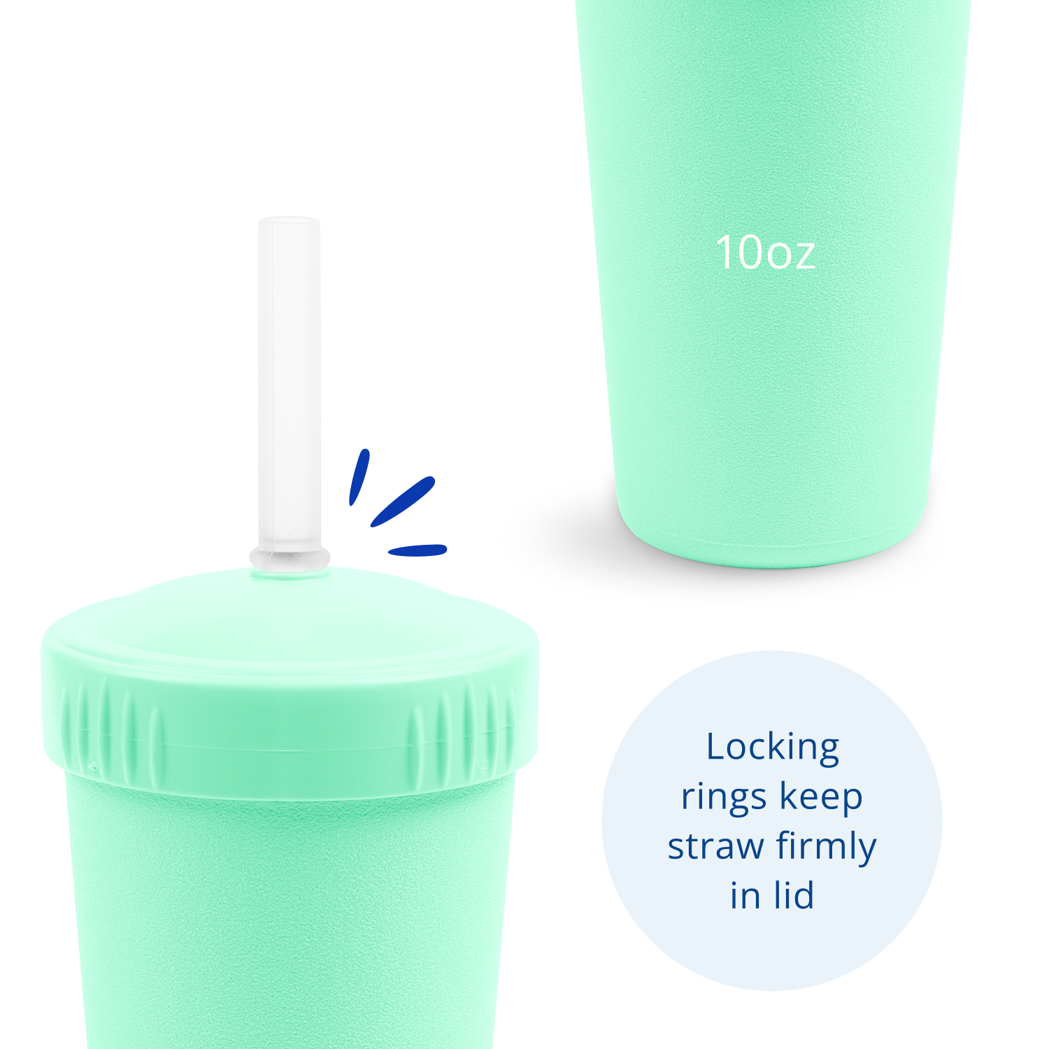 Re-Play Straw Cup with Lid & Straw Assembled -Mint  (Min. of 2 PK, Multiples of 2 PK)