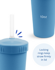 Re-Play Straw Cup with Lid & Straw Assembled - Denim (Min. of 2 PK, Multiples of 2 PK)