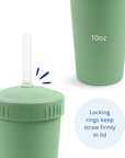 Re-Play Straw Cup with Lid & Straw Assembled - Sage (Min. of 2 PK, Multiples of 2 PK)
