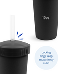 Re-Play Straw Cup with Lid & Straw Assembled - Blaxk (Min. of 2 PK, Multiples of 2 PK)
