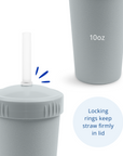 Re-Play Straw Cup with Lid & Straw Assembled - Grey (Min. of 2 PK, Multiples of 2 PK)