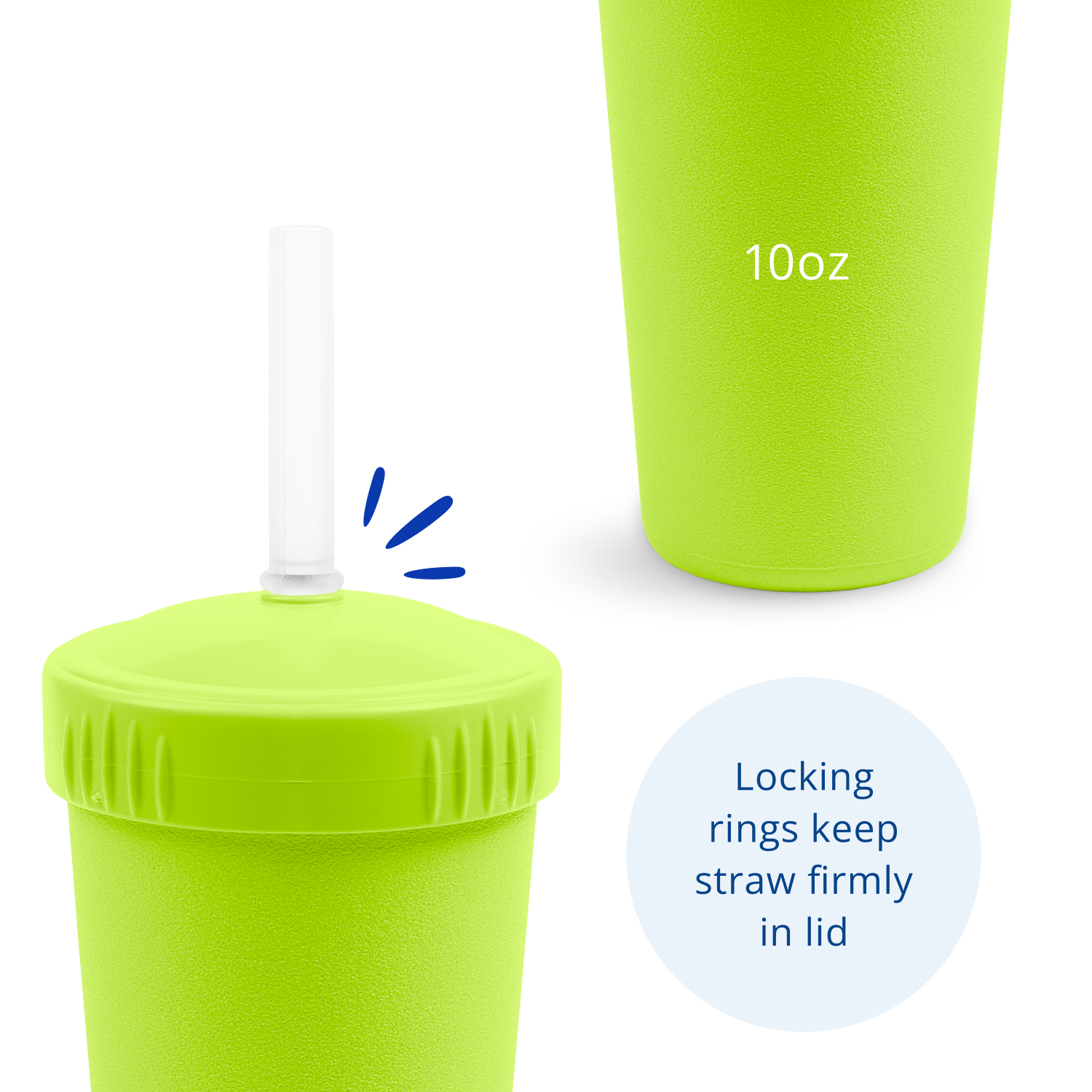Re-Play Straw Cup with Lid & Straw Assembled - Lime Green  (Min. of 2 PK, Multiples of 2 PK)