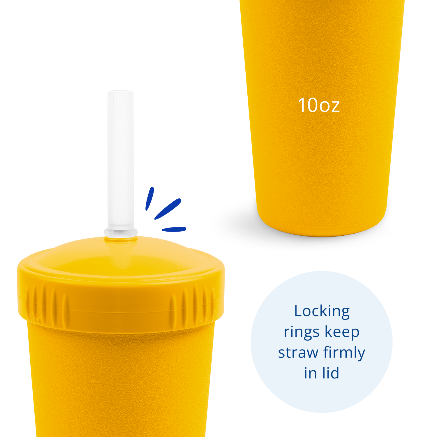 Re-Play Straw Cup with Lid & Straw Assembled -Sunny Yellow (Min. of 2 PK, Multiples of 2 PK)