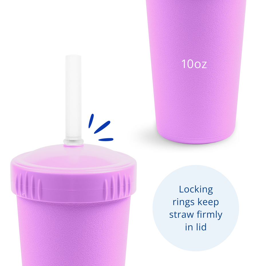 Re-Play Straw Cup with Lid & Straw Assembled -Purple  (Min. of 2 PK, Multiples of 2 PK)