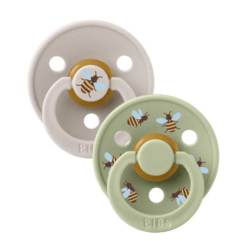 BIBS Pacifier Studio Colour 2 PACK Bumblebee Latex - Mushroom Mix (Min. of 2 PK, multiples of 2 PK)