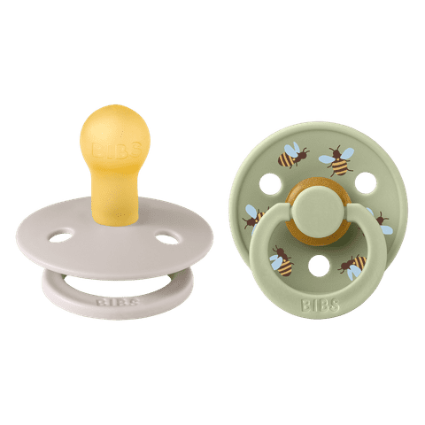 BIBS Pacifier Studio Colour 2 PACK Bumblebee Latex - Mushroom Mix (Min. of 2 PK, multiples of 2 PK)