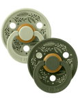 BIBS Pacifier Original COLOUR Holiday Leaf Latex 2 PK Sage/Hunter Green (Min. of 2 PK, multiples of 2 PK)