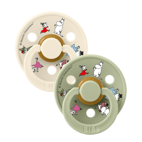 BIBS x Moomin Pacifier Colour 2 pack Friends Latex - Ivory mix (Min. of 2 PK, multiples of 2 PK)