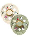 BIBS x Moomin Pacifier Colour 2 pack Friends Latex - Ivory mix (Min. of 2 PK, multiples of 2 PK)