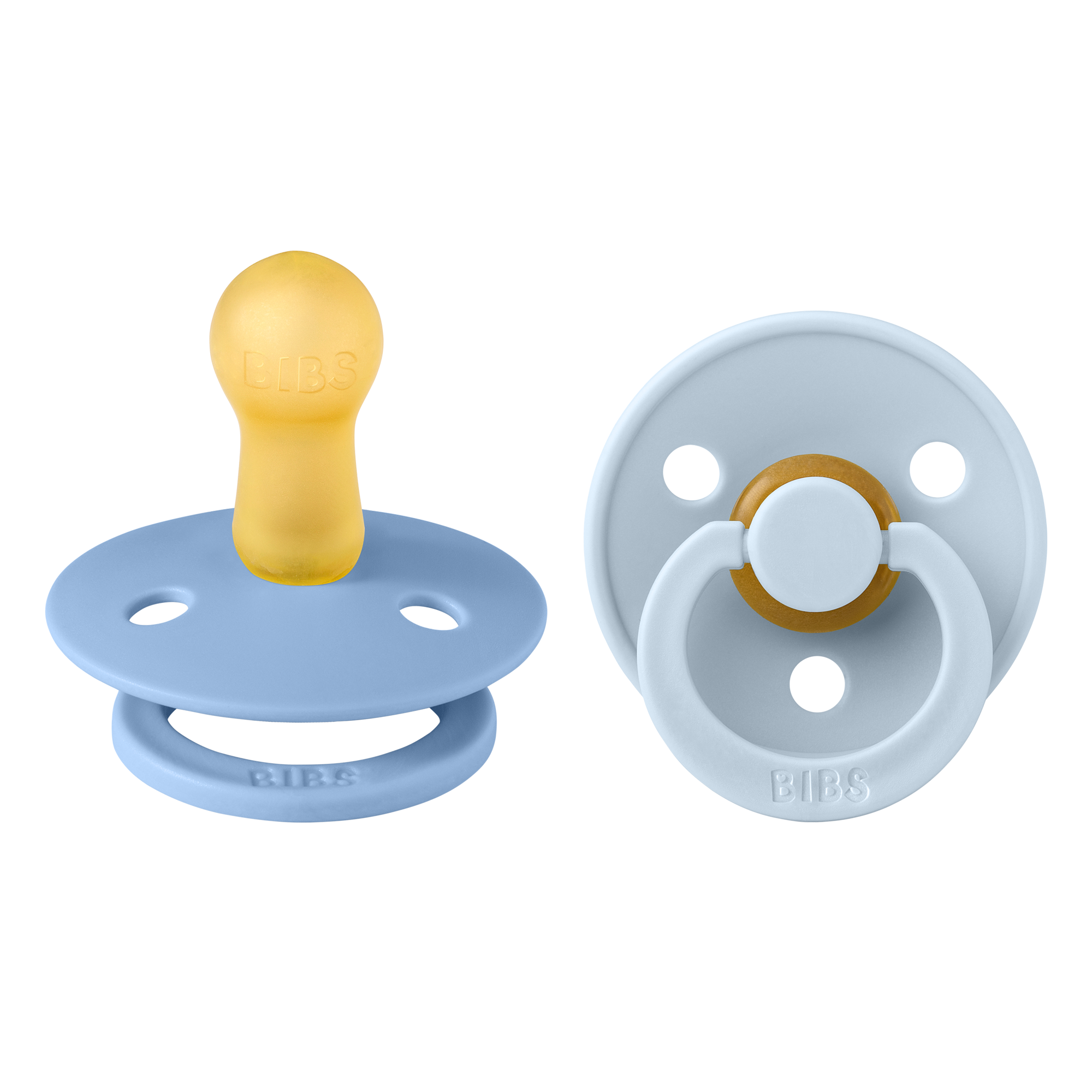 BIBS Pacifier Original COLOUR Latex 2 PK Sky Blue / Baby Blue (Min. of 2 PK, multiples of 2 PK)