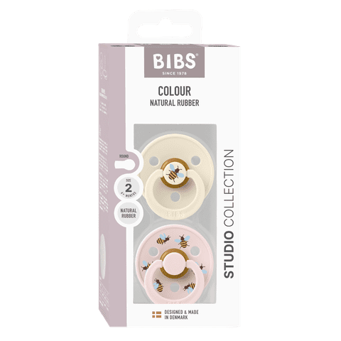 BIBS Pacifier Studio Colour 2 PACK Bumblebee Latex - Ivory Mix (Min. of 2 PK, multiples of 2 PK)