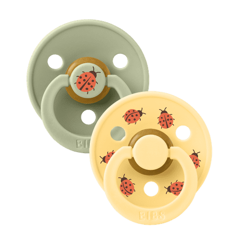 BIBS Pacifier Studio Colour 2 PACK Ladybug Latex - Sage Mix (Min. of 2 PK, multiples of 2 PK)