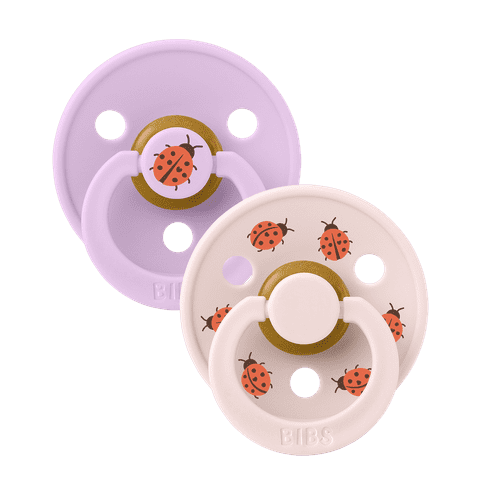 BIBS Pacifier Studio Colour 2 PACK Ladybug Latex - Violet Sky Mix (Min. of 2 PK, multiples of 2 PK)
