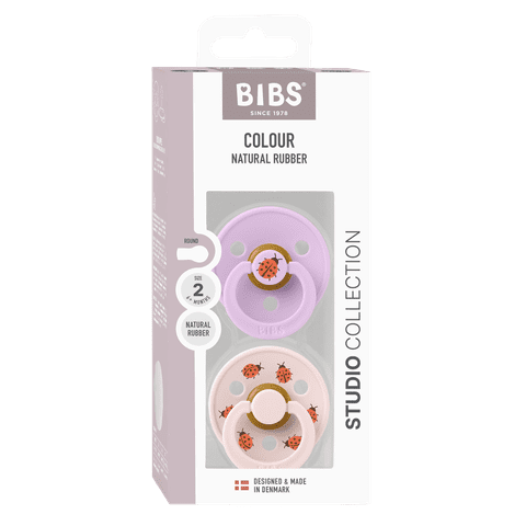 BIBS Pacifier Studio Colour 2 PACK Ladybug Latex - Violet Sky Mix (Min. of 2 PK, multiples of 2 PK)