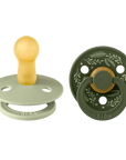 BIBS Pacifier Original COLOUR Holiday Leaf Latex 2 PK Sage/Hunter Green (Min. of 2 PK, multiples of 2 PK)