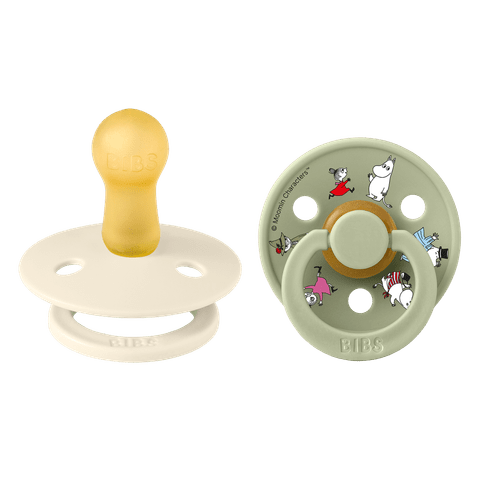 BIBS x Moomin Pacifier Colour 2 pack Friends Latex - Ivory mix (Min. of 2 PK, multiples of 2 PK)