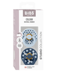 BIBS Pacifier Studio Colour 2 PACK Polka - Baby Blue/Steel Blue (Min. of 2 PK, multiples of 2 PK)