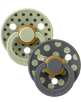 BIBS Pacifier Studio Colour 2 PACK Polka - Sage/Iron (Min. of 2 PK, multiples of 2 PK)
