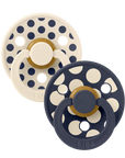 BIBS Pacifier Studio Colour 2 PACK Polka Ivory/Deep Space (Min. of 2 PK, multiples of 2 PK)