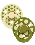 BIBS Pacifier Studio Colour 2 PACK Polka Luna/Wasabi (Min. of 2 PK, multiples of 2 PK)