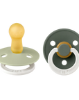 BIBS Pacifier Original COLOUR Latex 2 PK Sage GLOW/Pine GLOW (Min. of 2 PK, multiples of 2 PK)