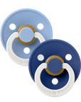 BIBS Pacifier Original COLOUR Latex 2 PK Sky Blue GLOW/Cornflower GLOW (Min. of 2 PK, multiples of 2 PK)