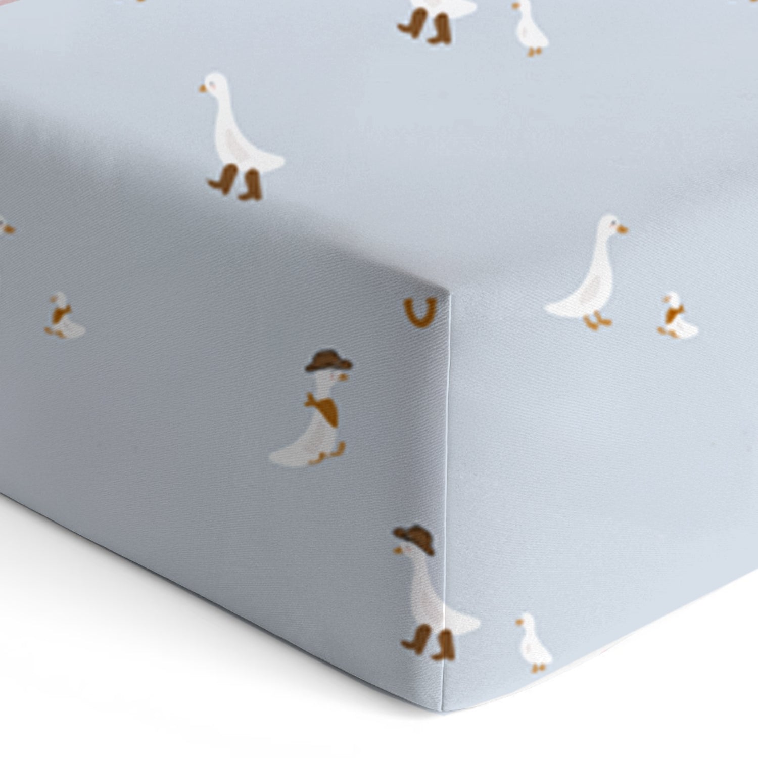 günamüna Crib Sheet - Cowboy Goose (Min. of 2, multiples of 2)