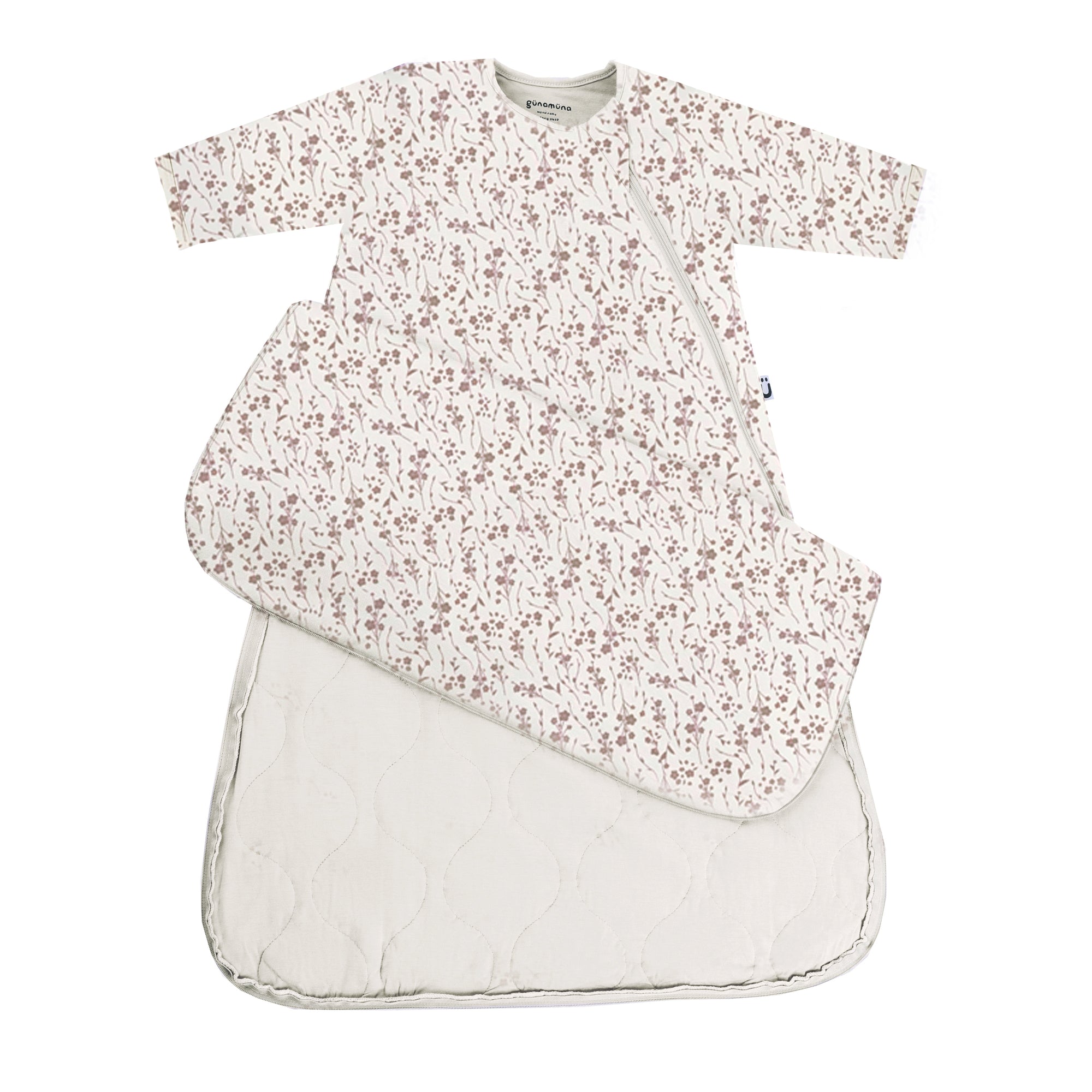 günamüna LONG Sleeve Sleep Sack Duvet Bamboo Posies 2.5 TOG (Min of 2, multiples of 2)