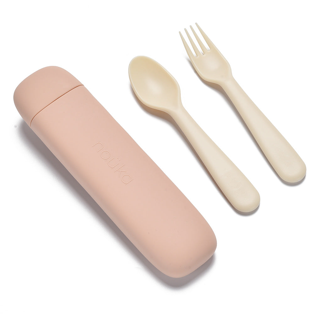 noüka Reusable Utensil Set & Carry Case - Soft Blush (Sold in Case of 2, Qty of 1=2 products)