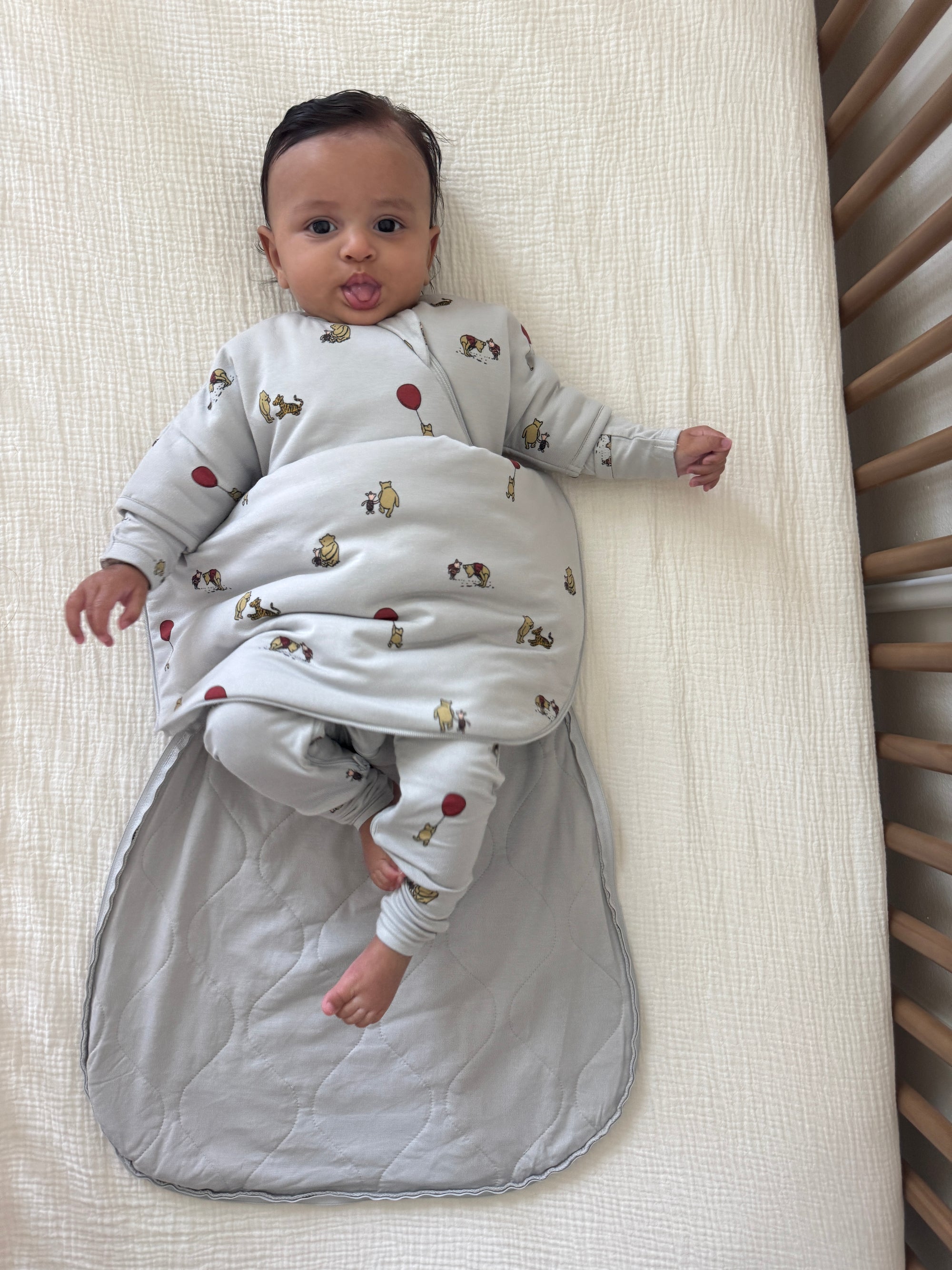 günamüna Long Sleeve Transitional Swaddle Sleep Sack Duvet Bamboo Pooh 2.5 TOG (Min. of 2, multiples of 2)