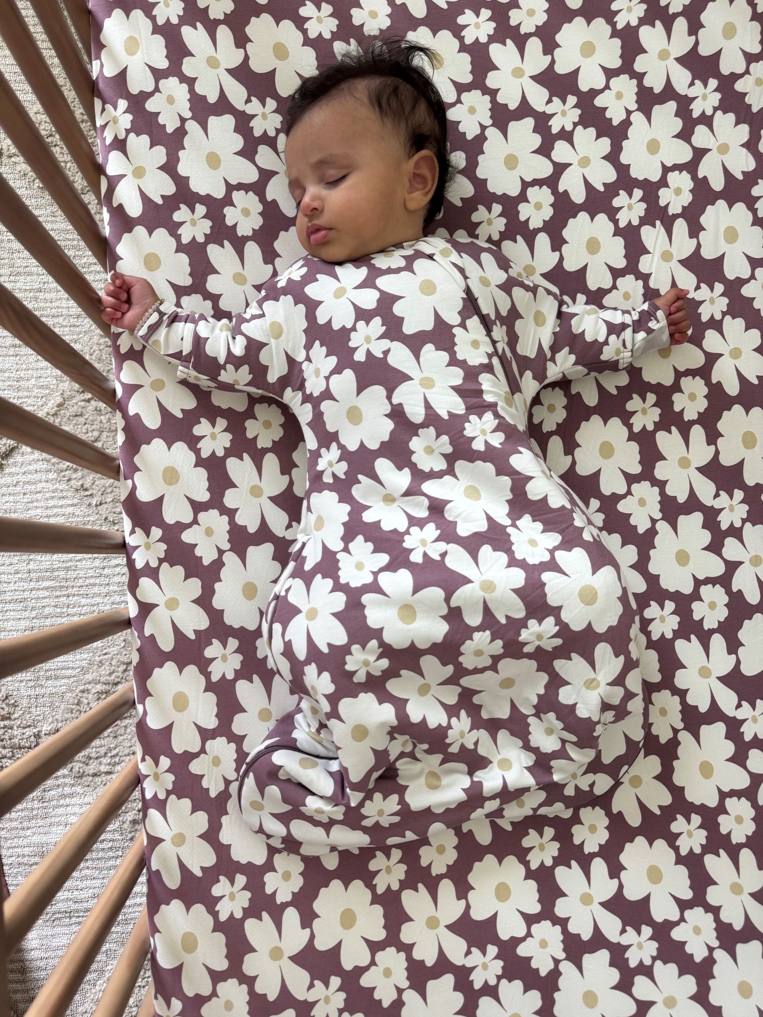 günamüna Long Sleeve Transitional Swaddle Sleep Sack Duvet Bamboo Blossom 1 TOG (Min. of 2, multiples of 2)