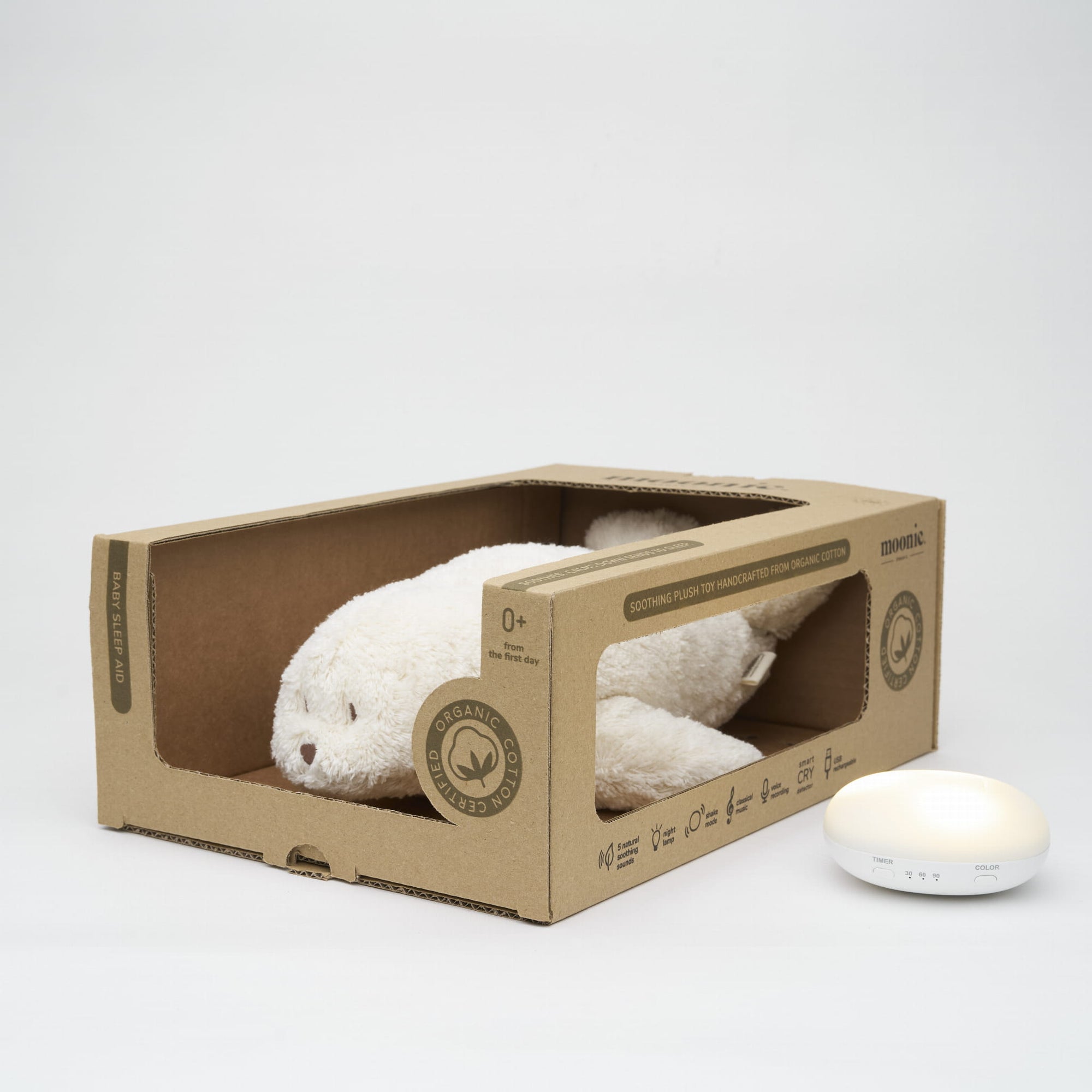 Moonie Organic Humming Seal With Lamp - Polar (Min. of 2 PK, multiples of 2 PK)