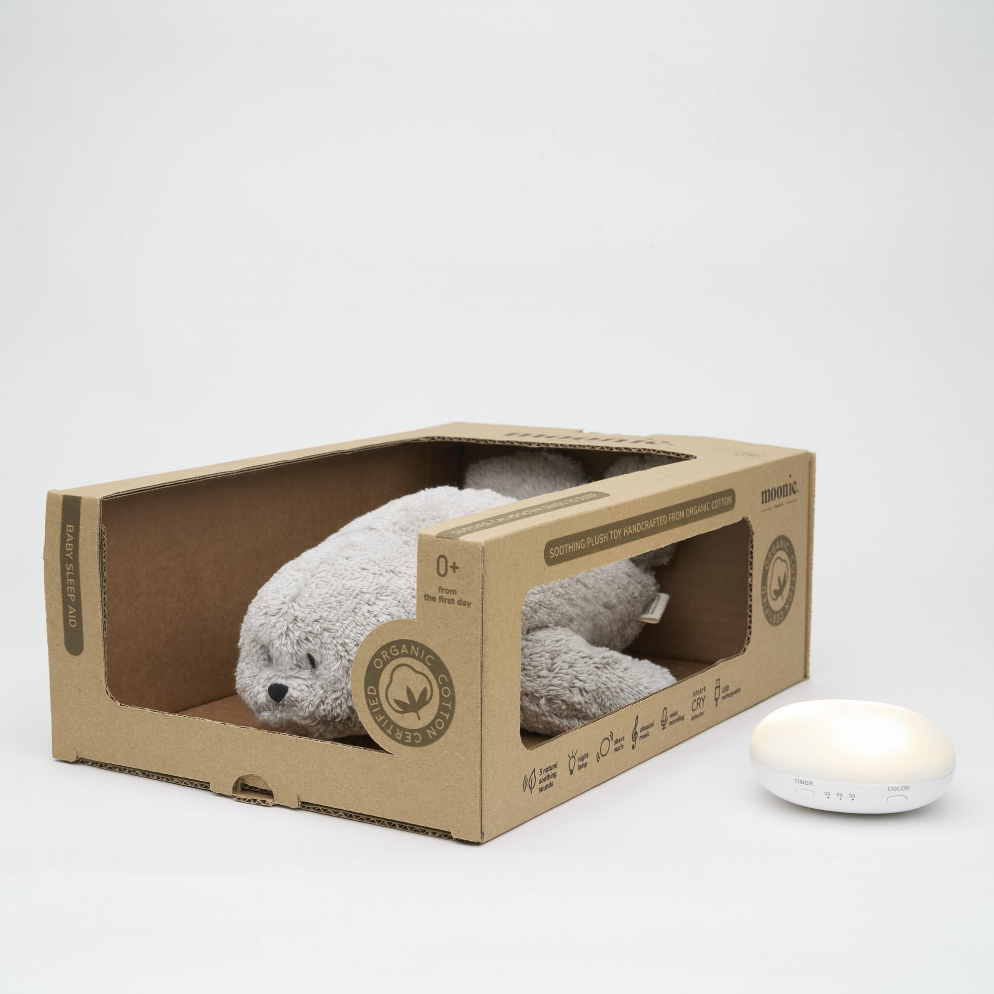 Moonie Organic Humming Seal With Lamp - Gray (Min. of 2 PK, multiples of 2 PK)