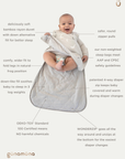 günamüna LONG Sleeve Sleep Sack Duvet Bamboo Blossom 2.5 TOG (Min of 2, multiples of 2)