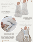 günamüna Swaddle Sleep Sack Duvet Bamboo Mini Floral 2.5 TOG (Min. of 2, multiples of 2)
