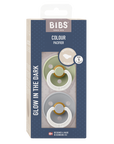 BIBS Pacifier Original COLOUR Latex 2 PK Anatomical Sage Glow / Cloud Glow (Min. of 2 PK, multiples of 2 PK)