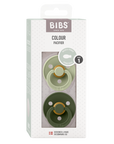 BIBS Pacifier Original COLOUR Latex 2 PK Symmetrical Hunter Green/Sage (Min. of 2 PK, multiples of 2 PK)