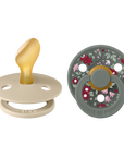 BIBS x Liberty Pacifier Original COLOUR Latex 2 PK Anatomical Chamomile Lawn - Vanilla/Pine(Min. of 2 PK, multiples of 2 PK)