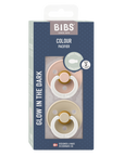 BIBS Pacifier Original COLOUR Latex 2 PK Symmetrical Blush Glow/Vanilla Glow (Min. of 2 PK, multiples of 2 PK)