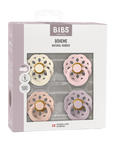 BIBS Pacifier Boheme Latex 4 PK Ivory/Blush/Blossom/Dusky Lilac(Min. of 2 PK, multiples of 2 PK)