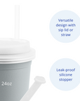 Re-Play 24oz Drinking Cup  with Lid and Straw (Adult) - Grey (Min. of 2 PK, Multiples of 2 PK)