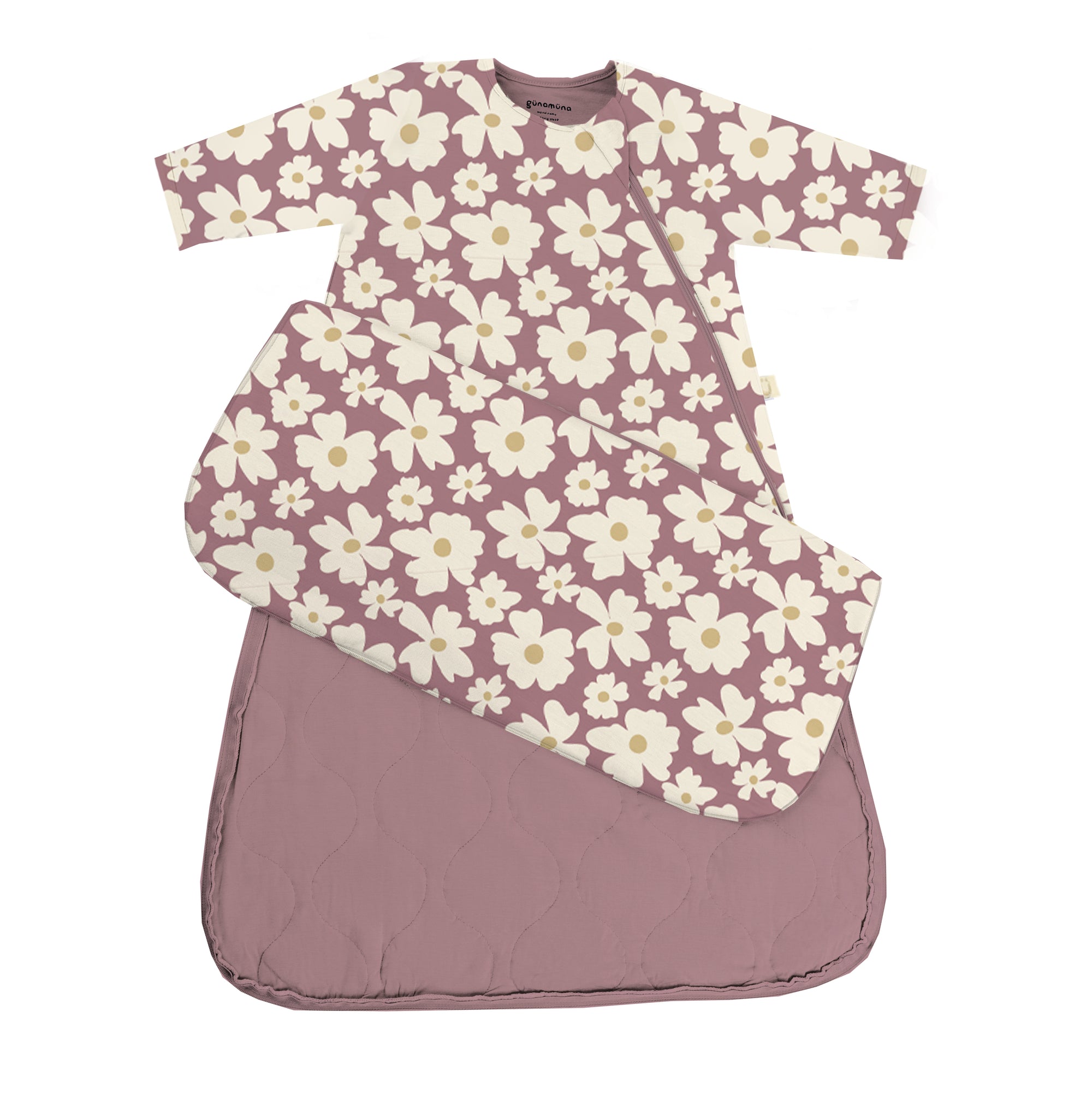 günamüna LONG Sleeve Sleep Sack Duvet Bamboo Blossom 2.5 TOG (Min of 2, multiples of 2)