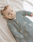 günamüna LONG Sleeve Sleep Sack Duvet Bamboo Giraffe Moss 2.5 TOG (Min of 2, multiples of 2)