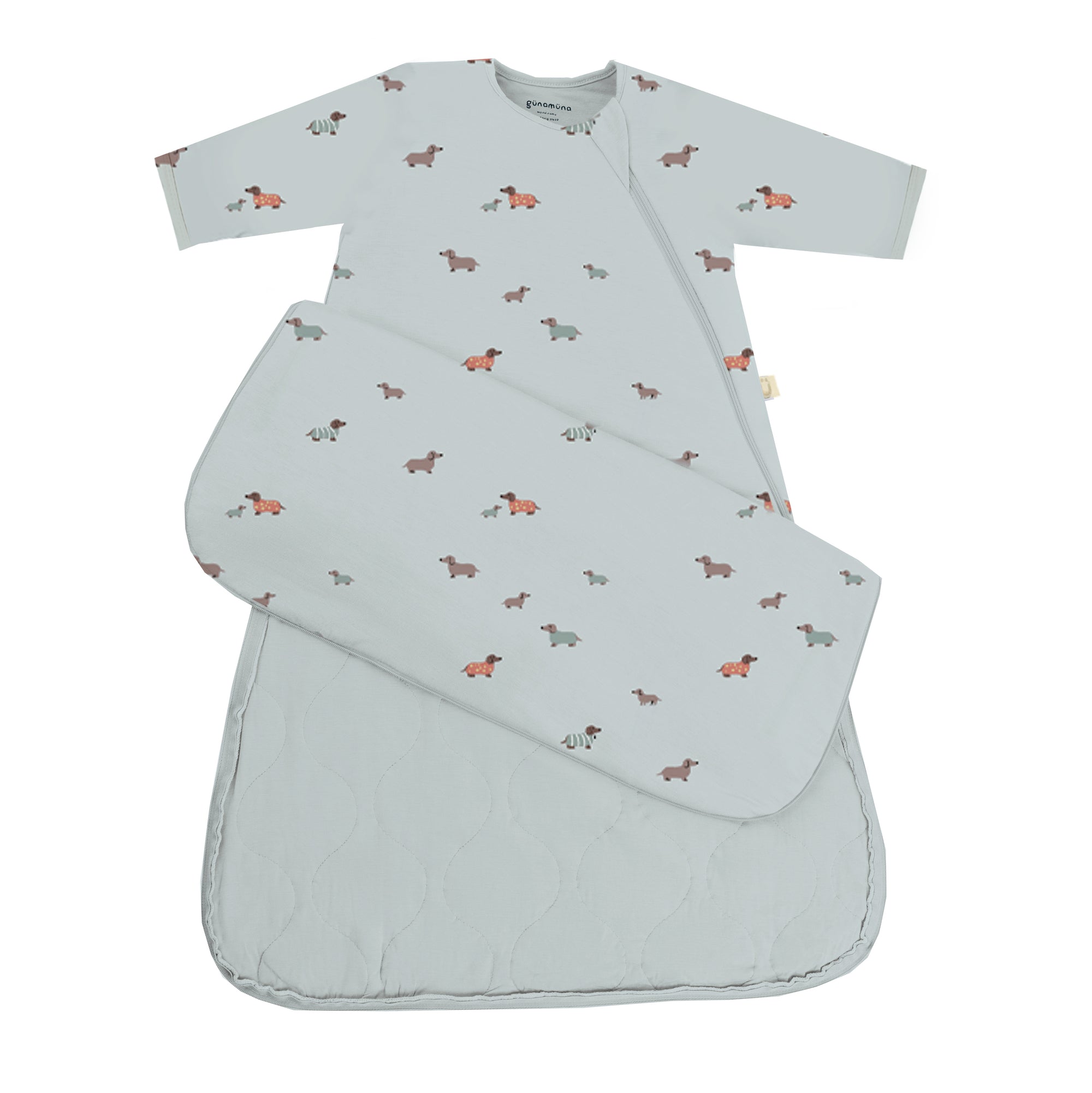 günamüna LONG Sleeve Sleep Sack Duvet Bamboo Woof 1 TOG (Min of 2, multiples of 2)