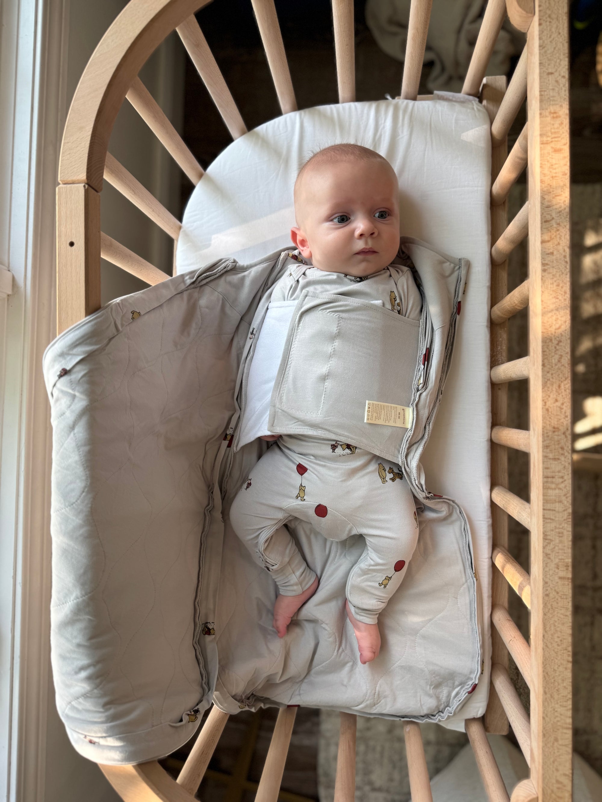 günamüna Swaddle Sleep Sack Duvet Bamboo Pooh 2.5 TOG (Min. of 2, multiples of 2)