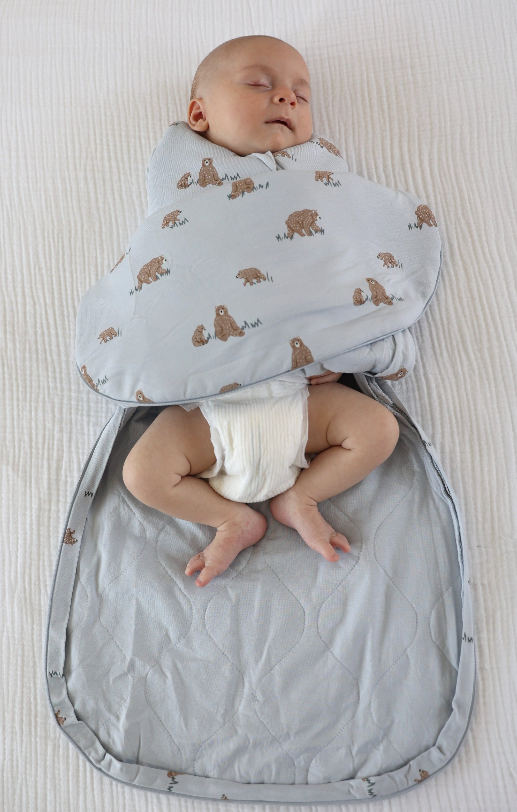günamüna Swaddle Sleep Sack Duvet Bamboo Teddies 1 TOG (Min. of 2, multiples of 2)