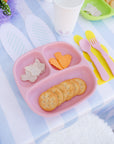 Re-Play 3 PK Packaged Divided Plates, Primary - (Red, Sky Blue, Yellow) (Min. of 2 PK, Multiples of 2 PK)